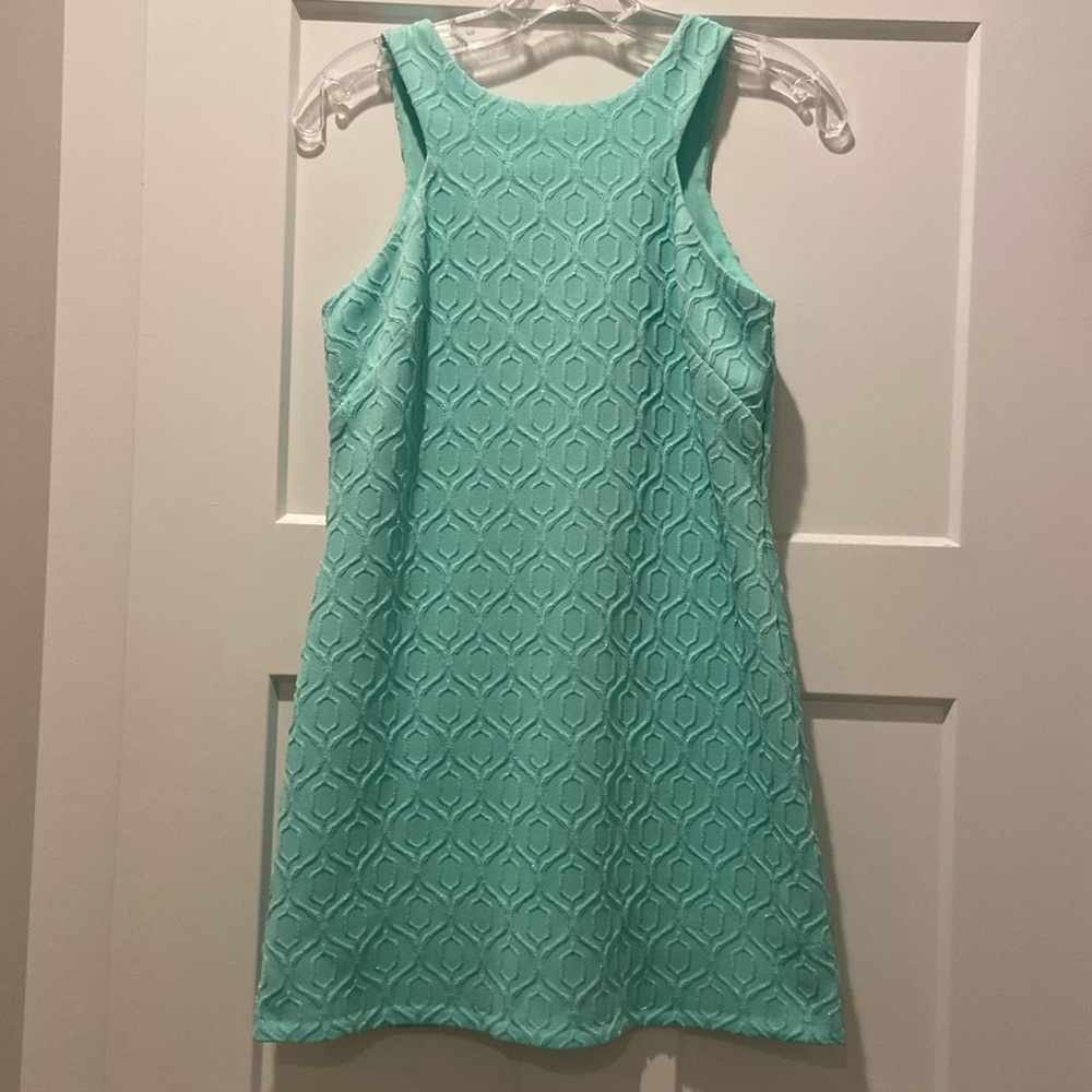 Lilly Pulitzer aqua teal turquoise mini dress textured mesh size XS